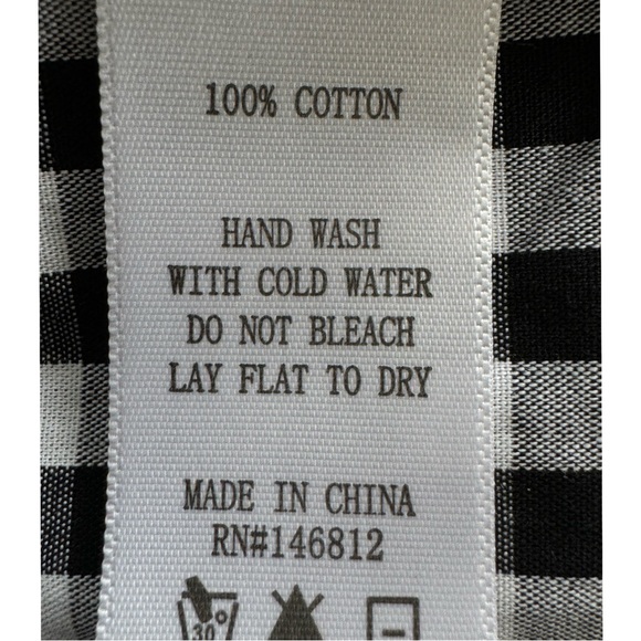 Caution To The Wind Black White 3/4 Sleeve Peasant Top Size Small - Picture 9 of 10